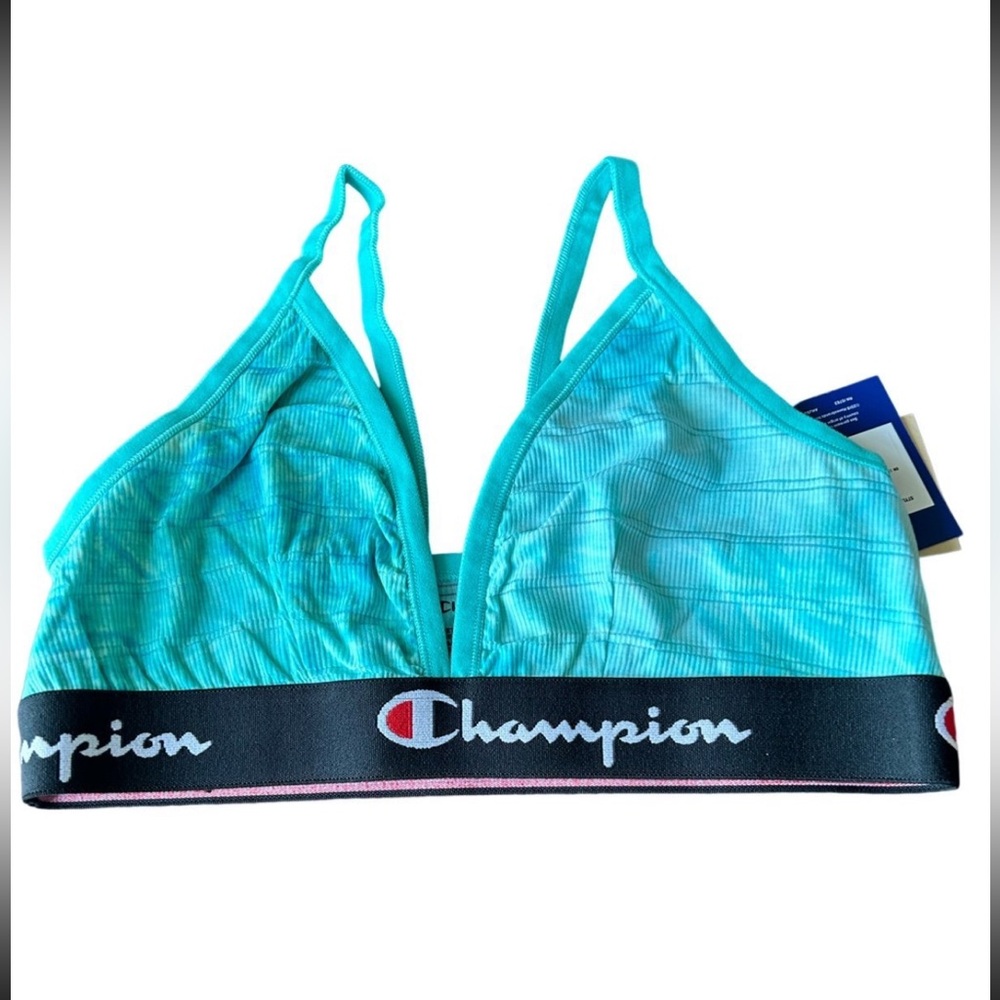 New Champion Aqua Blue Tie Dye Sports Bra/Bralette - Picture 2 of 4